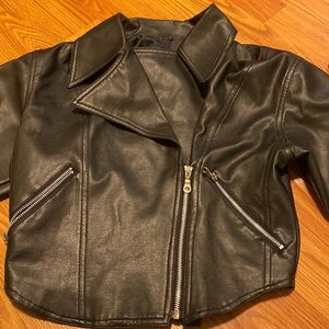 Black leather coat
